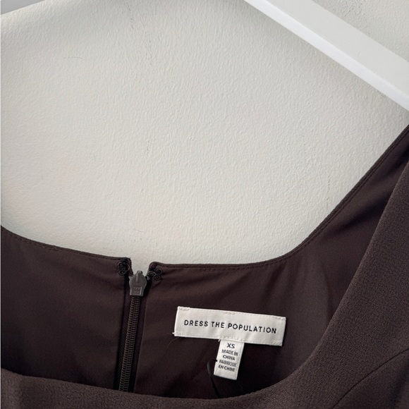 DRESS THE POPULATION Charlene Brown Gown XS - Picture 8 of 9